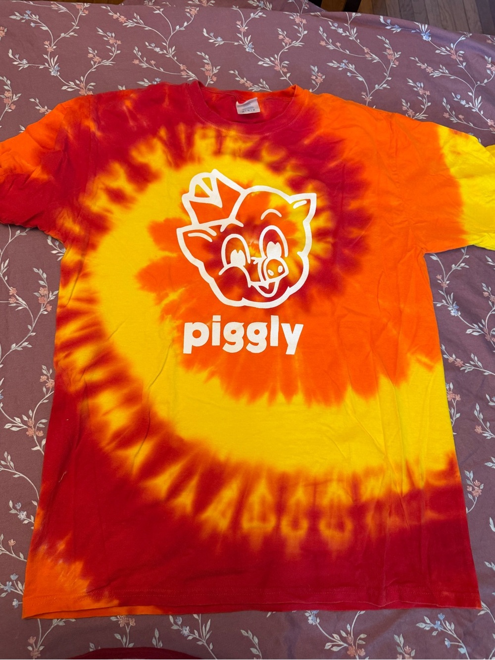 Piggly Wiggly Tie-Dye Spiral Graphic Tee - Yellow, Orange, Red